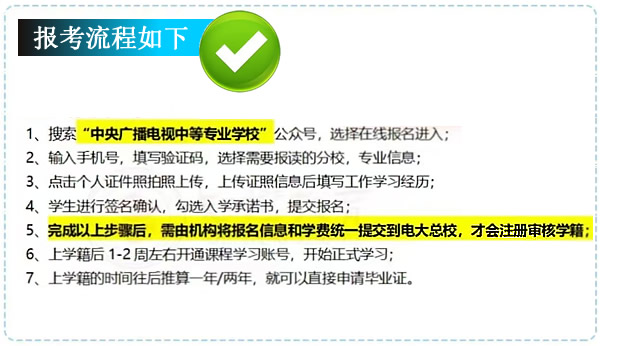 电大中专最新报名注册流程